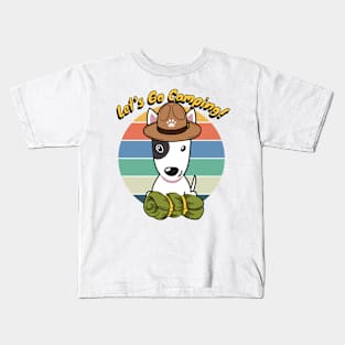 Cute Bull Terrier Wants to go Camping Kids T-Shirt